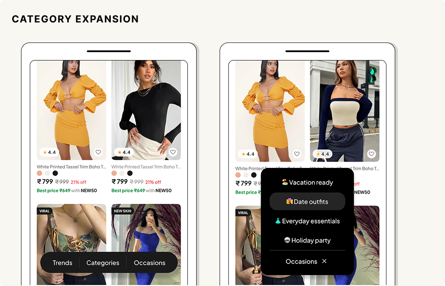 Improved category and navigation structure
